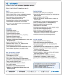 Preventative Maintenance Checklist